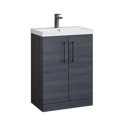 Fairford Aspri 2 600mm Charcoal Black Floor Standing Vanity Unit