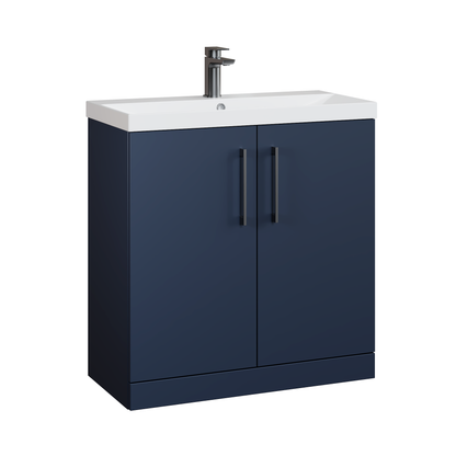 Fairford Aspri Midnight Blue 800mm 2 Door Floorstanding Vanity Unit