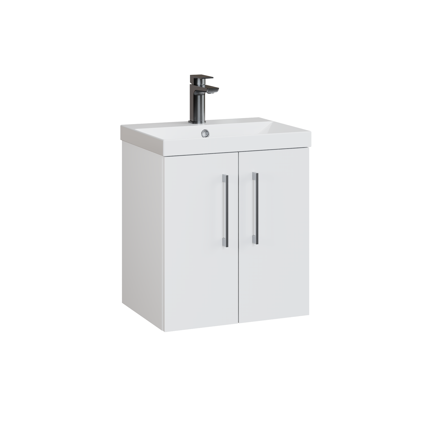 Fairford Aspri 500mm Gloss White 2-Door Wall Hung Vanity Unit