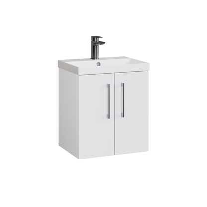 Fairford Aspri 500mm Gloss White 2-Door Wall Hung Vanity Unit