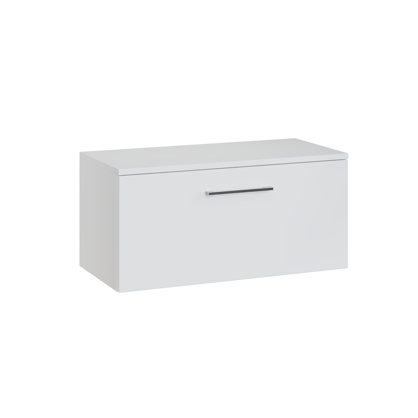 Fairford Aspri Gloss White 800mm 1 Drawer Wall Hung Vanity Unit with Worktop