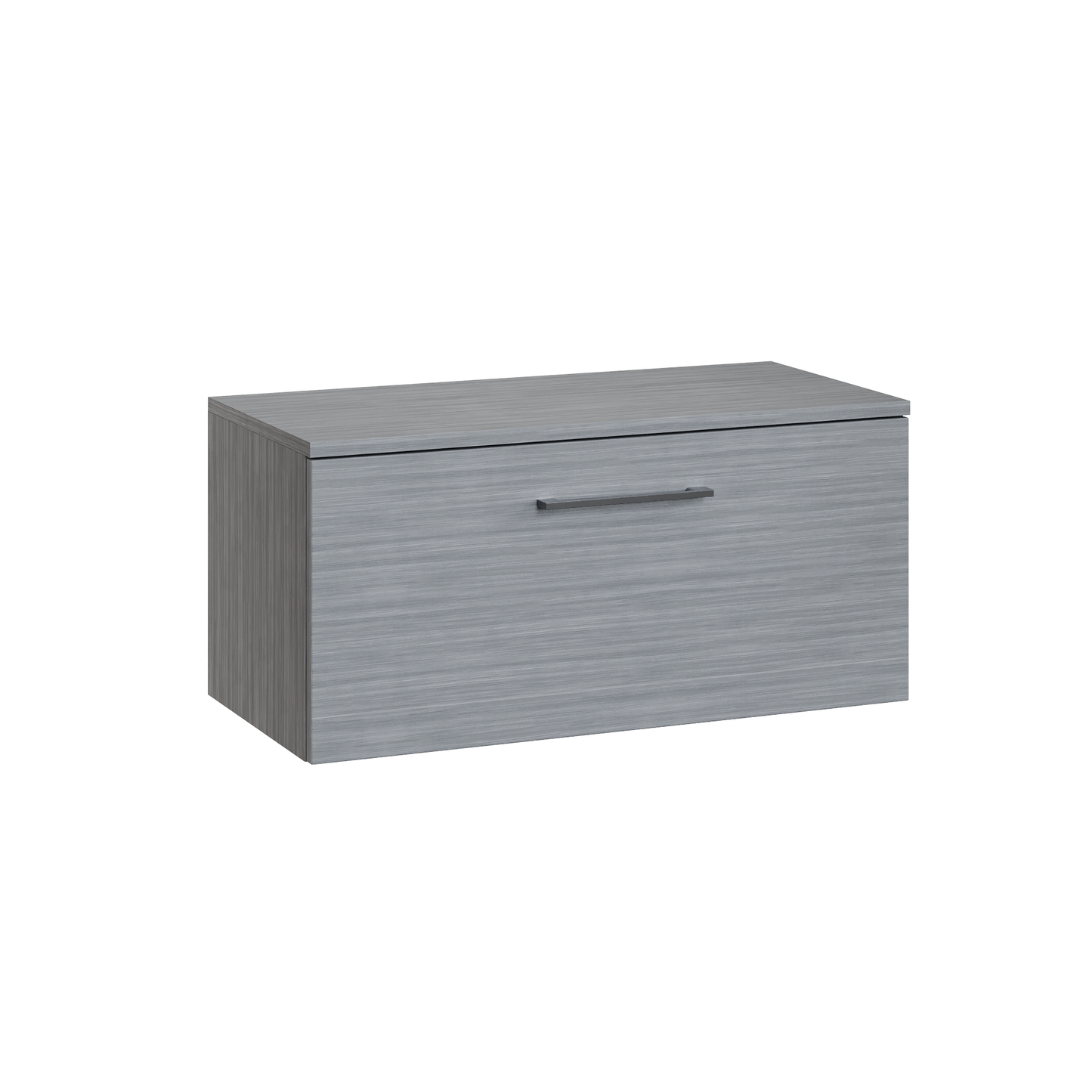 Fairford Aspri Grey Woodgrain 800mm 1 Drawer Wall Hung Vanity Unit with Worktop