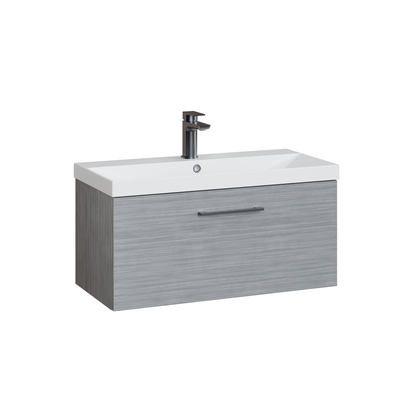 Fairford Aspri 800mm Anthracite 1-Drawer Wall Hung Vanity Unit