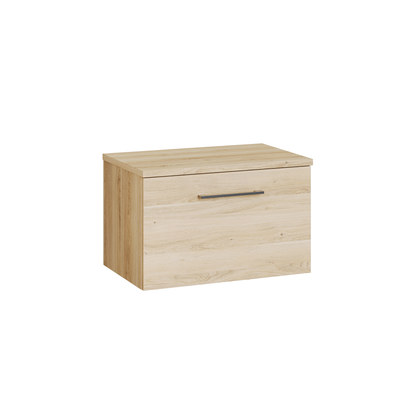 Fairford Aspri Bleached Oak 600mm 1 Drawer Wall Hung Vanity Unit with Worktop