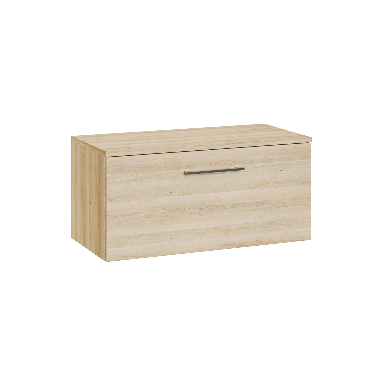 Fairford Aspri Bleached Oak 800mm 1 Drawer Wall Hung Vanity Unit with Worktop