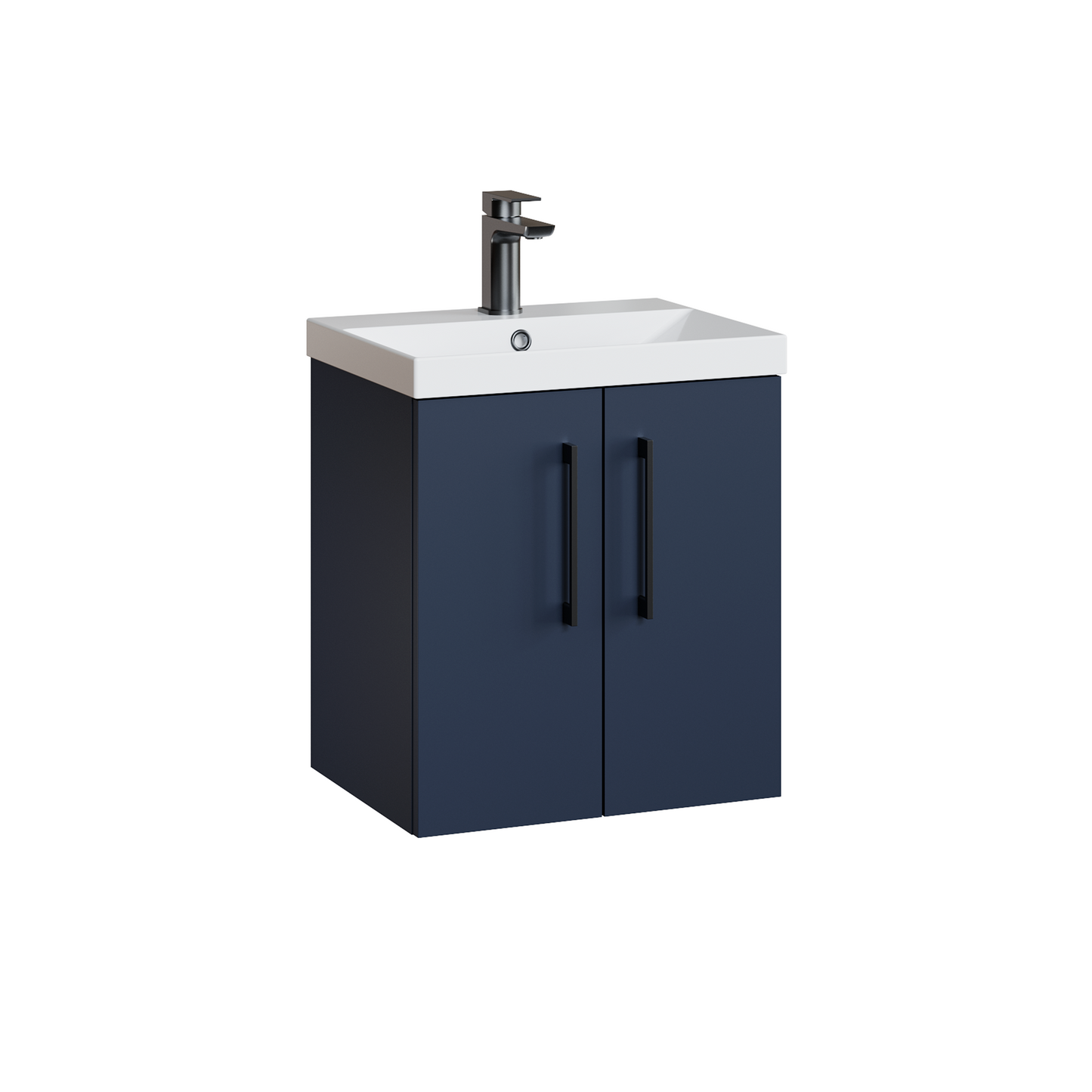 Fairford Aspri Midnight Blue 500mm 2 Door Wall Hung Vanity Unit