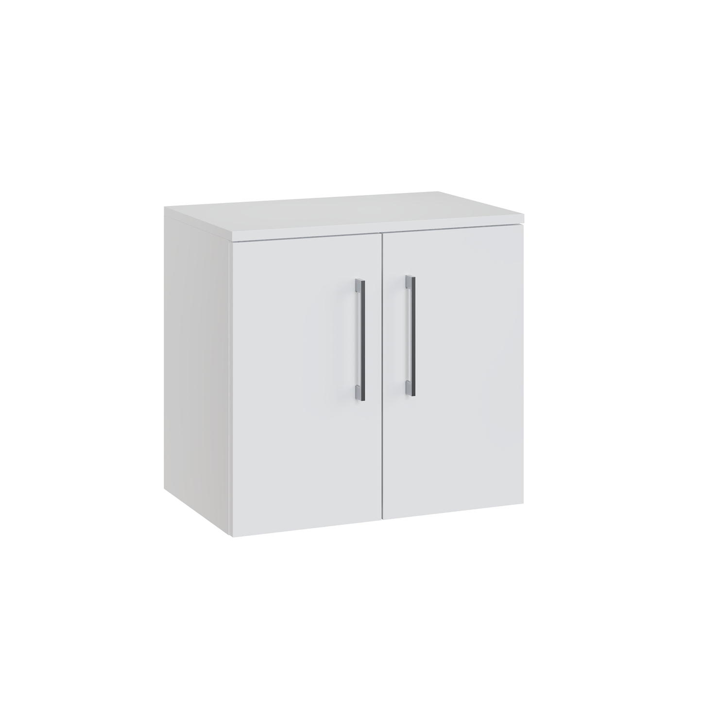 Fairford Aspri Gloss White 600mm 2 Door Wall Hung Vanity Unit with Worktop
