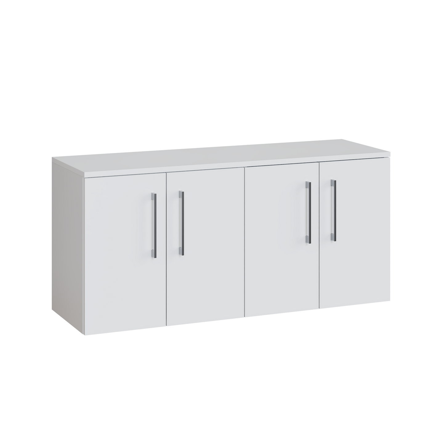 Fairford Aspri Gloss White 1200mm 4 Door Wall Hung Vanity Unit with Worktop