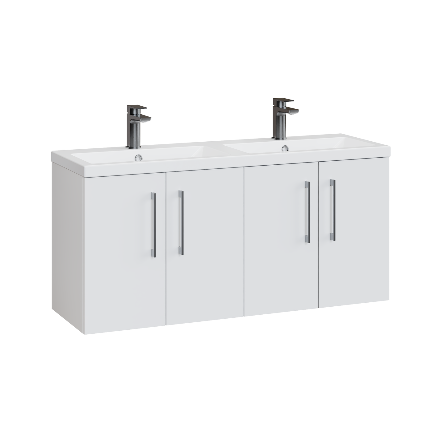 Fairford Aspri Gloss White 1200mm 4 Door Wall Hung Vanity Unit