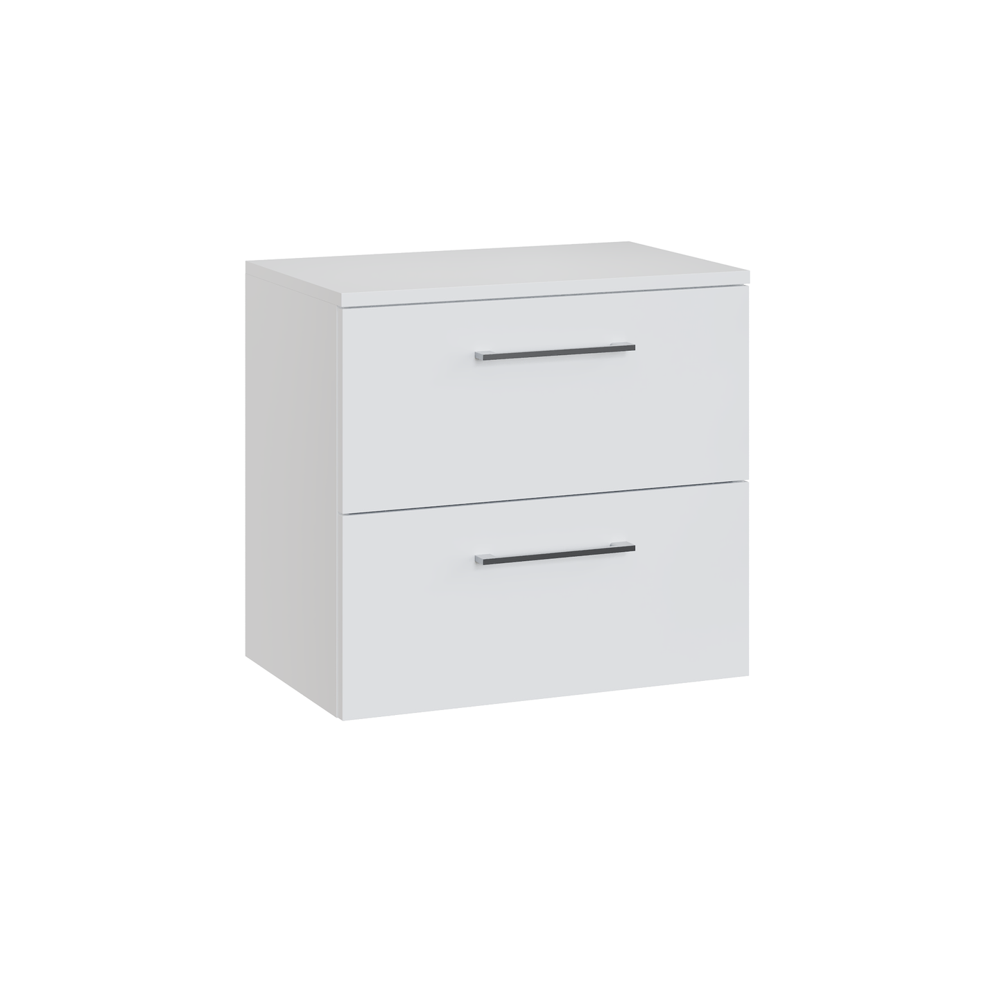Fairford Aspri Gloss White 600mm 2 Drawer Wall Hung Vanity Unit with Worktop