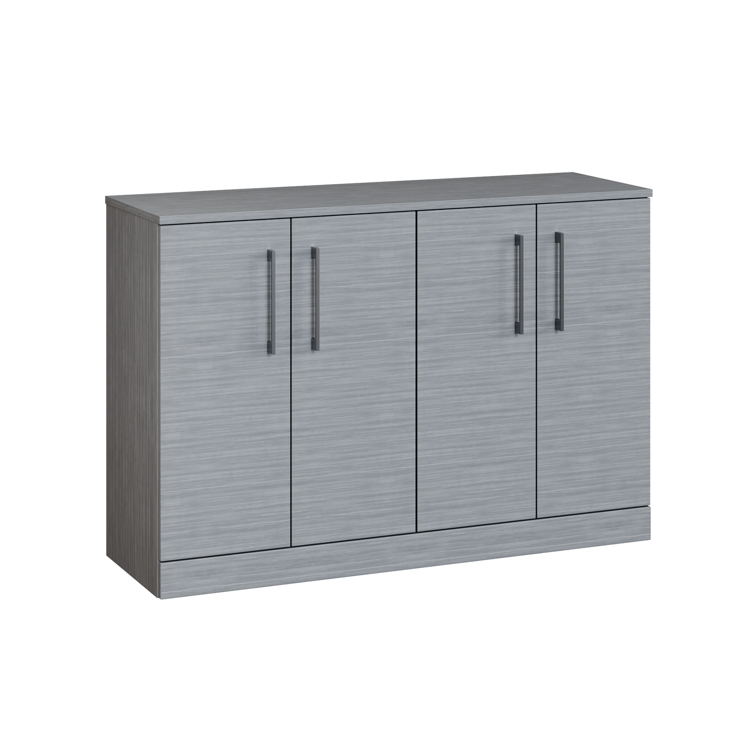 Fairford Aspri Grey Woodgrain 1200mm 4 Door Floorstanding Vanity Unit with Worktop
