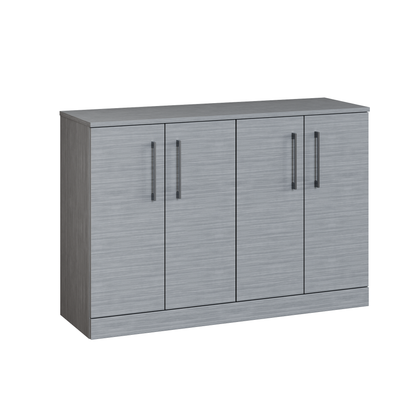 Fairford Aspri Grey Woodgrain 1200mm 4 Door Floorstanding Vanity Unit with Worktop
