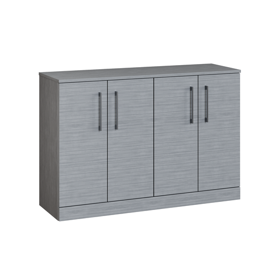 Fairford Aspri Grey Woodgrain 1200mm 4 Door Floorstanding Vanity Unit with Worktop