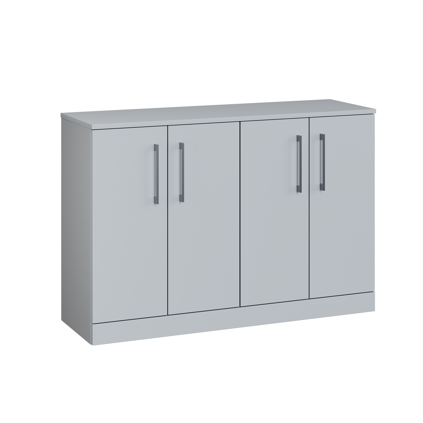 Fairford Aspri Satin Grey 1200mm 4 Door Floorstanding Vanity Unit with Worktop