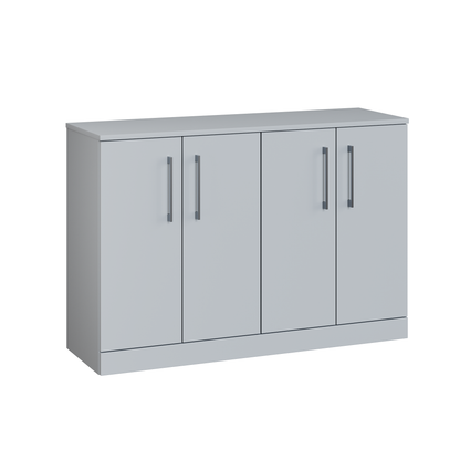 Fairford Aspri Satin Grey 1200mm 4 Door Floorstanding Vanity Unit with Worktop
