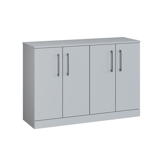 Fairford Aspri Satin Grey 1200mm 4 Door Floorstanding Vanity Unit with Worktop