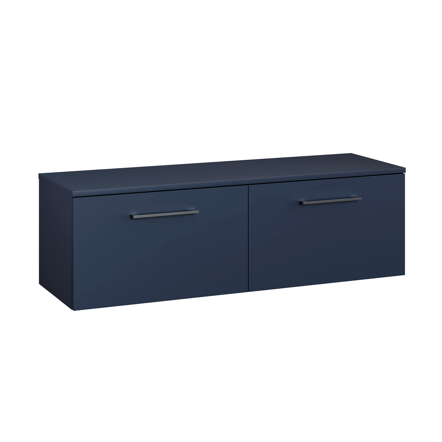 Fairford Aspri Midnight Blue 1200mm 2 Drawer Wall Hung Vanity Unit with Worktop