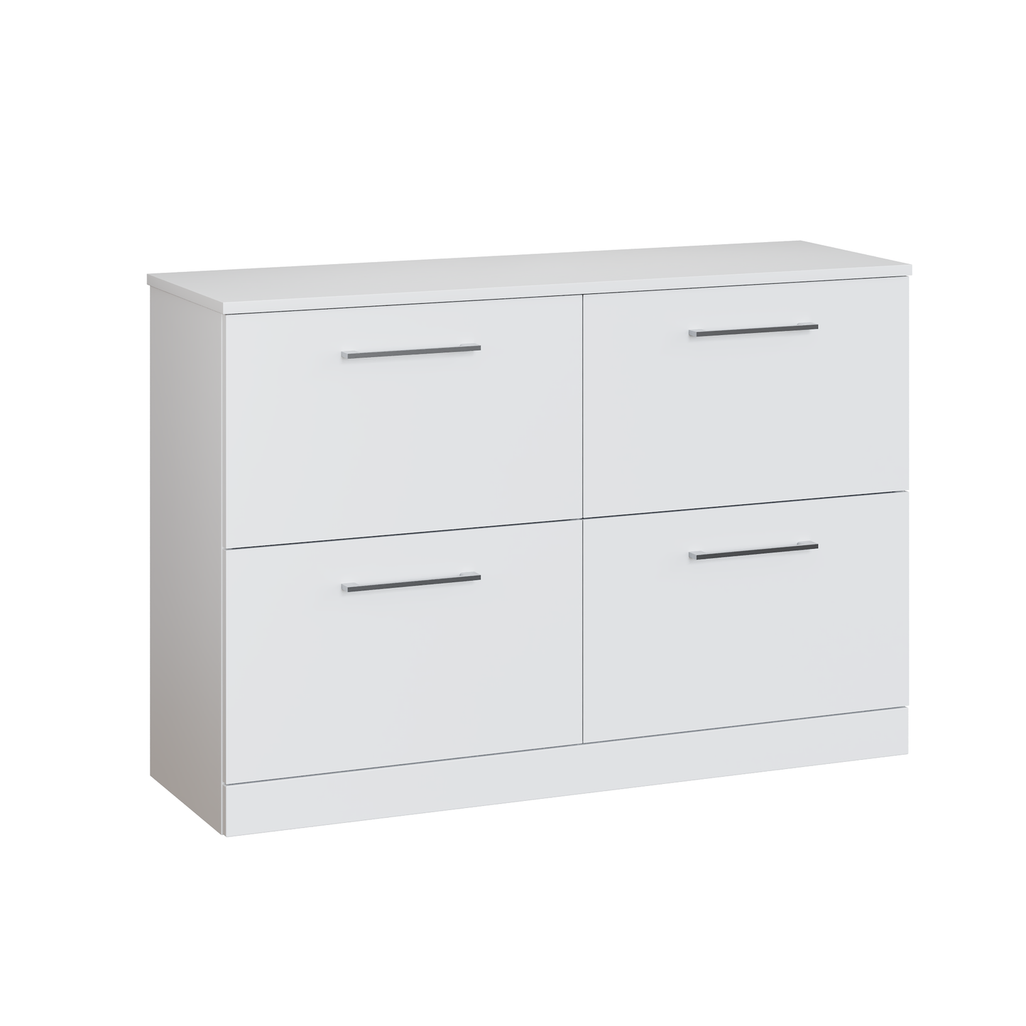 Fairford Aspri Gloss White 1200mm 4 Drawer Floorstanding Vanity Unit with Worktop