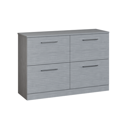 Fairford Aspri Grey Woodgrain 1200mm 4 Drawer Floorstanding Vanity Unit with Worktop