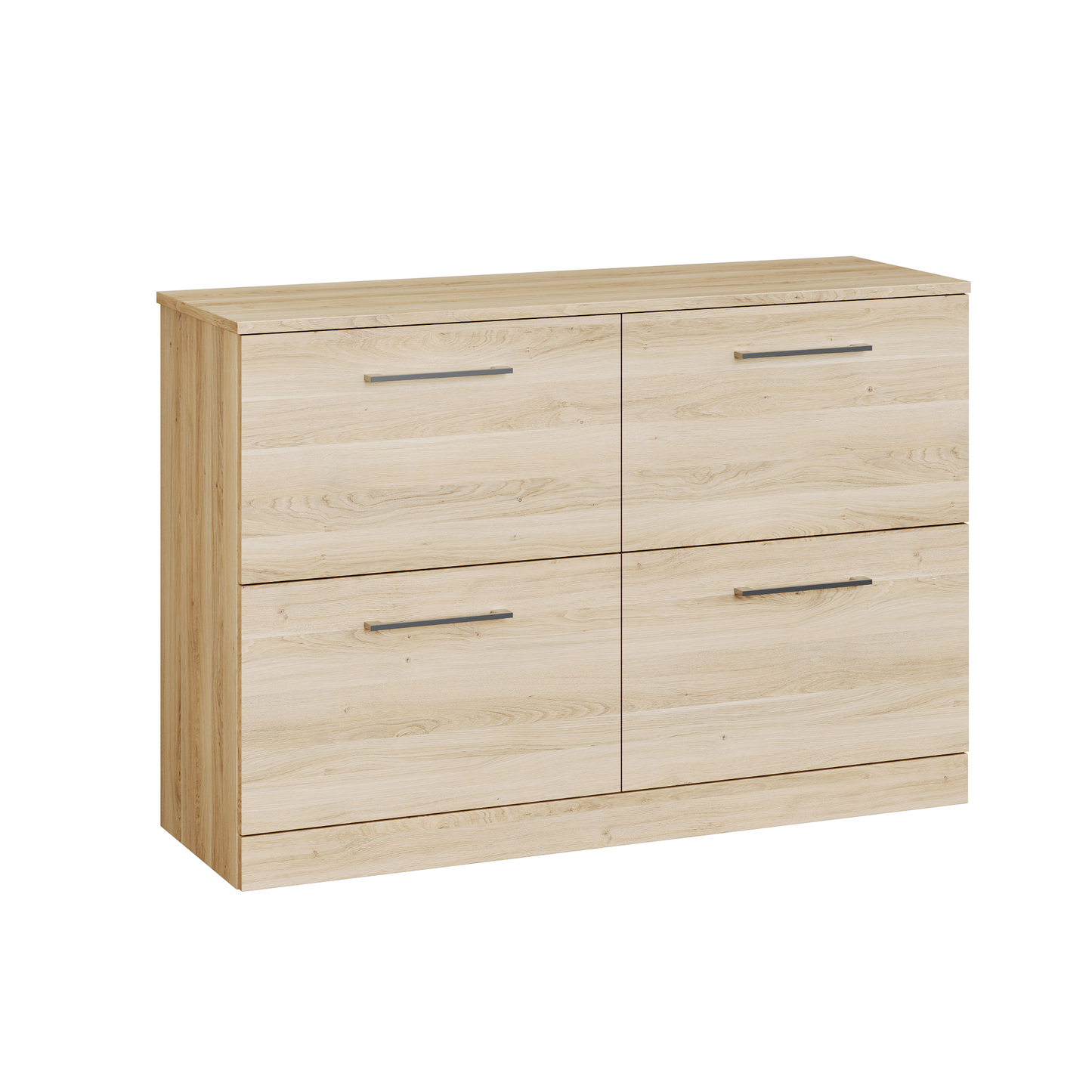 Fairford Aspri Bleached Oak 1200mm 4 Drawer Floorstanding Vanity Unit with Worktop