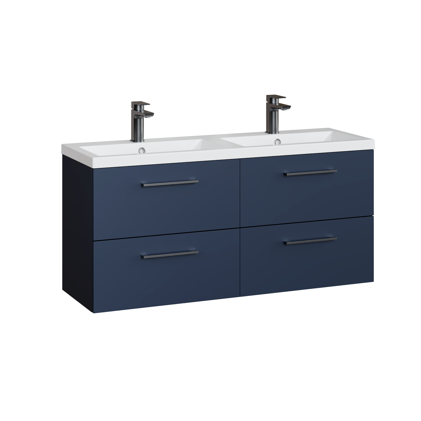 Fairford Aspri Midnight Blue 1200mm 4 Drawer Wall Hung Vanity Unit