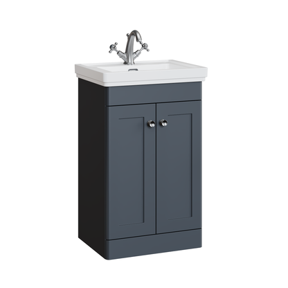 Fairford Laurel 500mm Floor Standing Satin Anthracite Vanity Unit - 1 Tap Hole