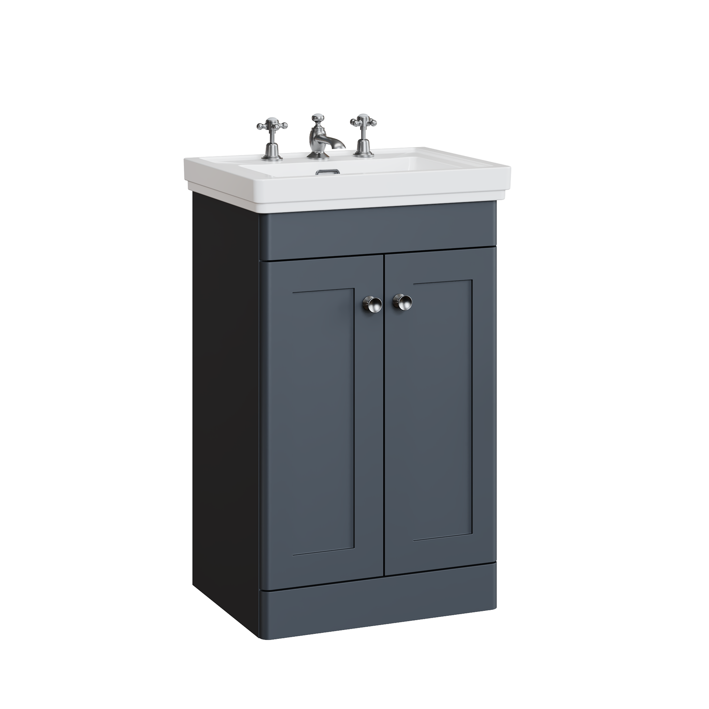 Fairford Laurel 500mm Floor Standing Satin Anthracite Vanity Unit - 3 Tap Hole