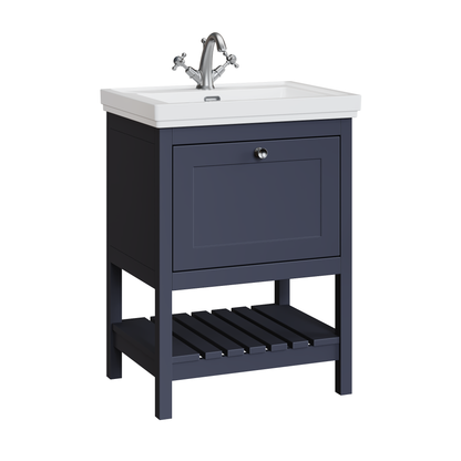 Fairford Juliette 600mm Indigo Blue 1 Tap Hole Floorstanding Vanity Unit