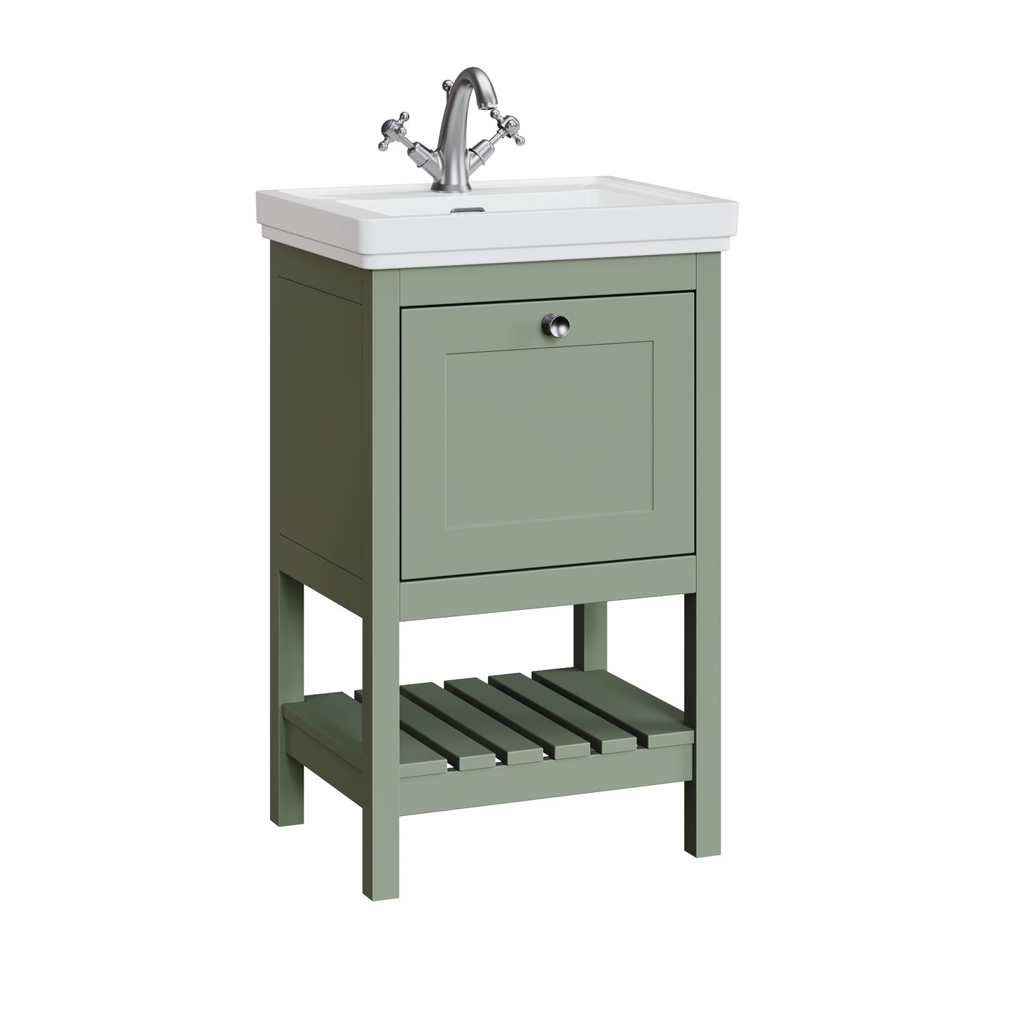 Fairford Juliette 500mm Fern Green 1 Tap Hole Floorstanding Vanity Unit