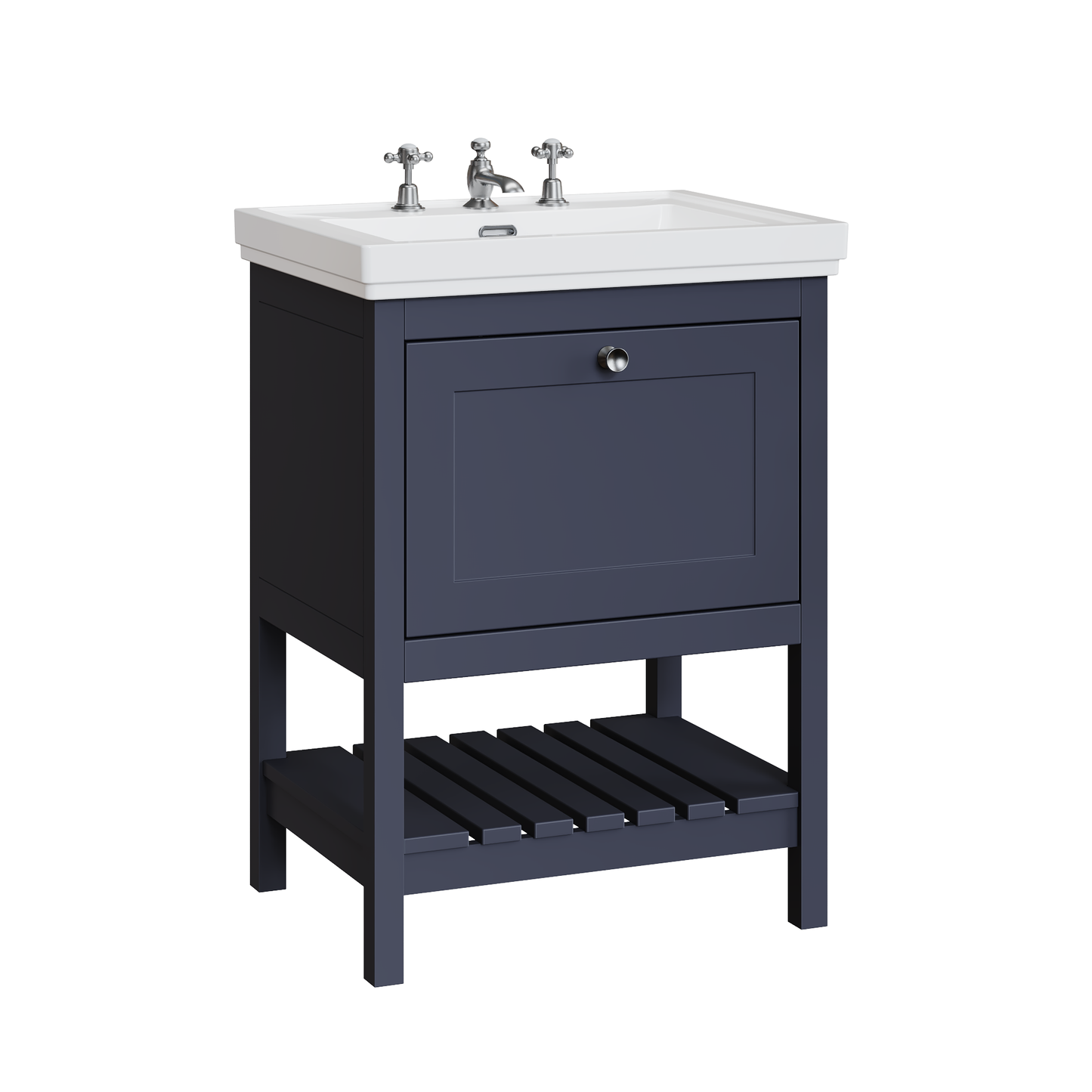 Fairford Juliette 600mm Indigo Blue 3 Tap Hole Floorstanding Vanity Unit
