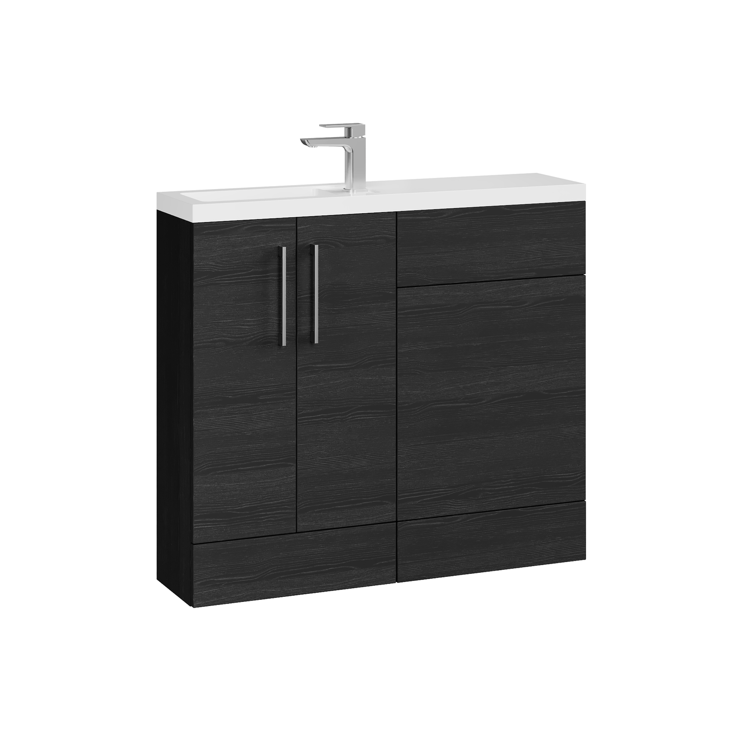 Fairford Union Black Woodgrain 1000mm Slimline Combination Pack