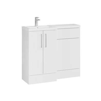 Fairford Union Gloss White 1000mm L Shape Left Hand Combination Pack