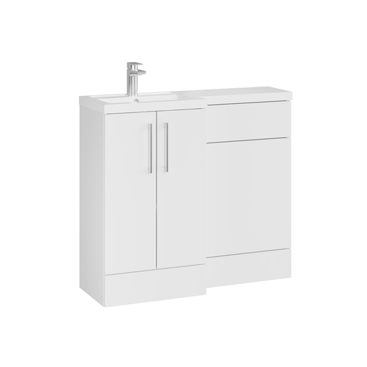 Fairford Union Gloss White 1000mm L Shape Left Hand Combination Pack