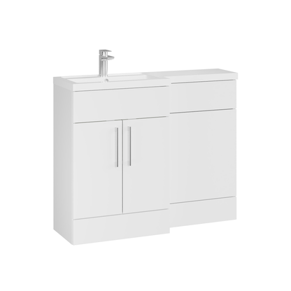 Fairford Union Gloss White 1100mm L Shape Left Hand Combination Pack