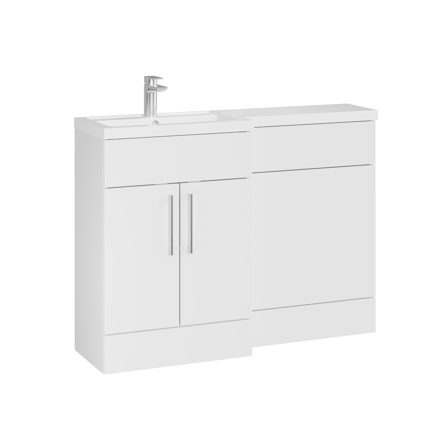 Fairford Union Gloss White 1200mm L Shape Left Hand Combination Pack