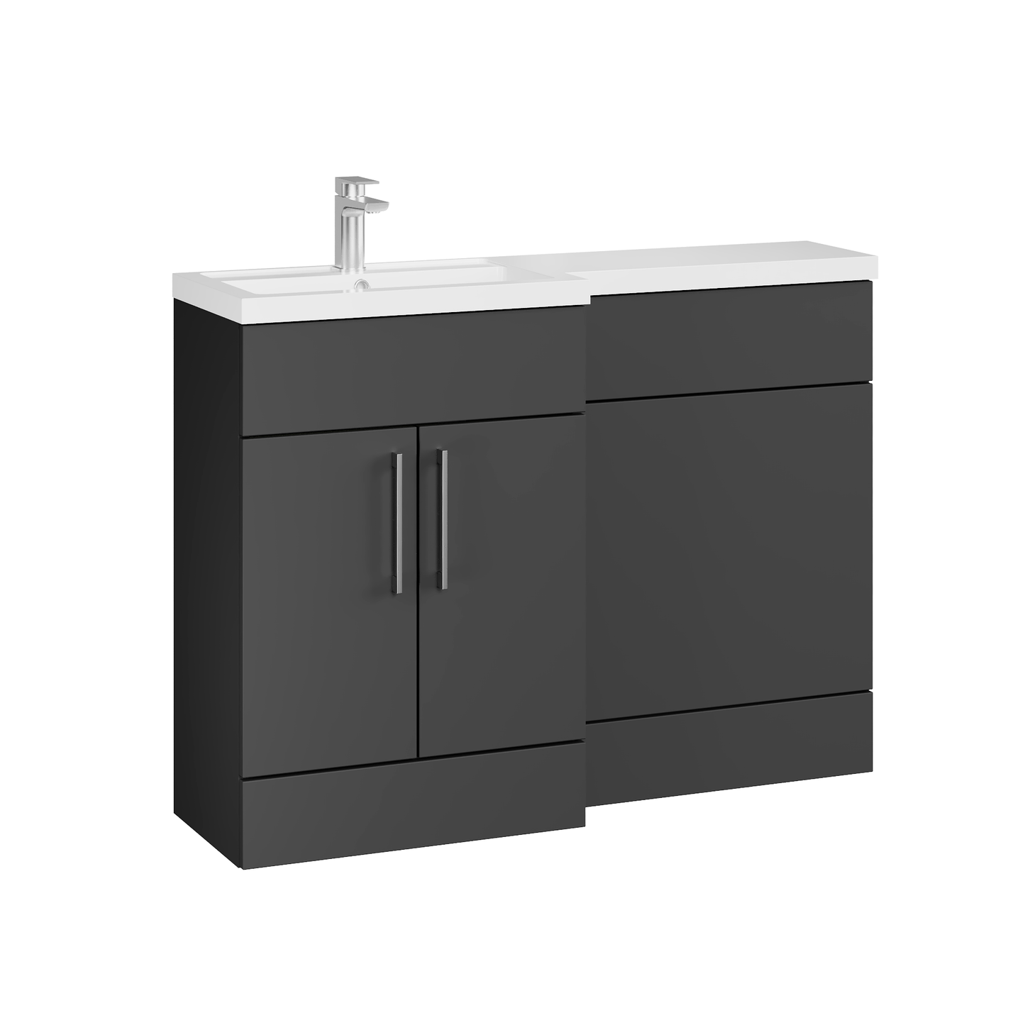 Fairford Union Gloss Grey 1200mm L Shape Left Hand Combination Pack