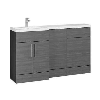 Fairford Union Anthracite Woodgrain 1500mm L Shape Left Hand Combination Pack