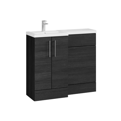 Fairford Union Black Woodgrain 1000mm L Shape Left Hand Combination Pack