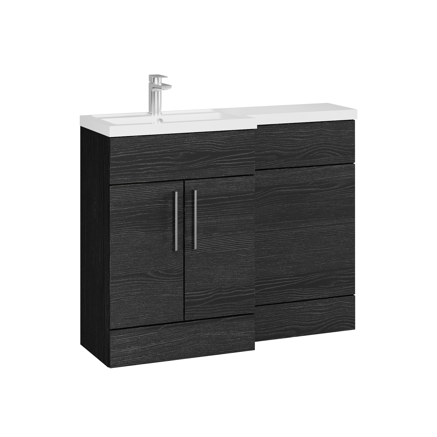 Fairford Union Black Woodgrain 1100mm L Shape Left Hand Combination Pack