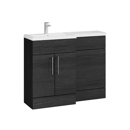 Fairford Union Black Woodgrain 1100mm L Shape Left Hand Combination Pack
