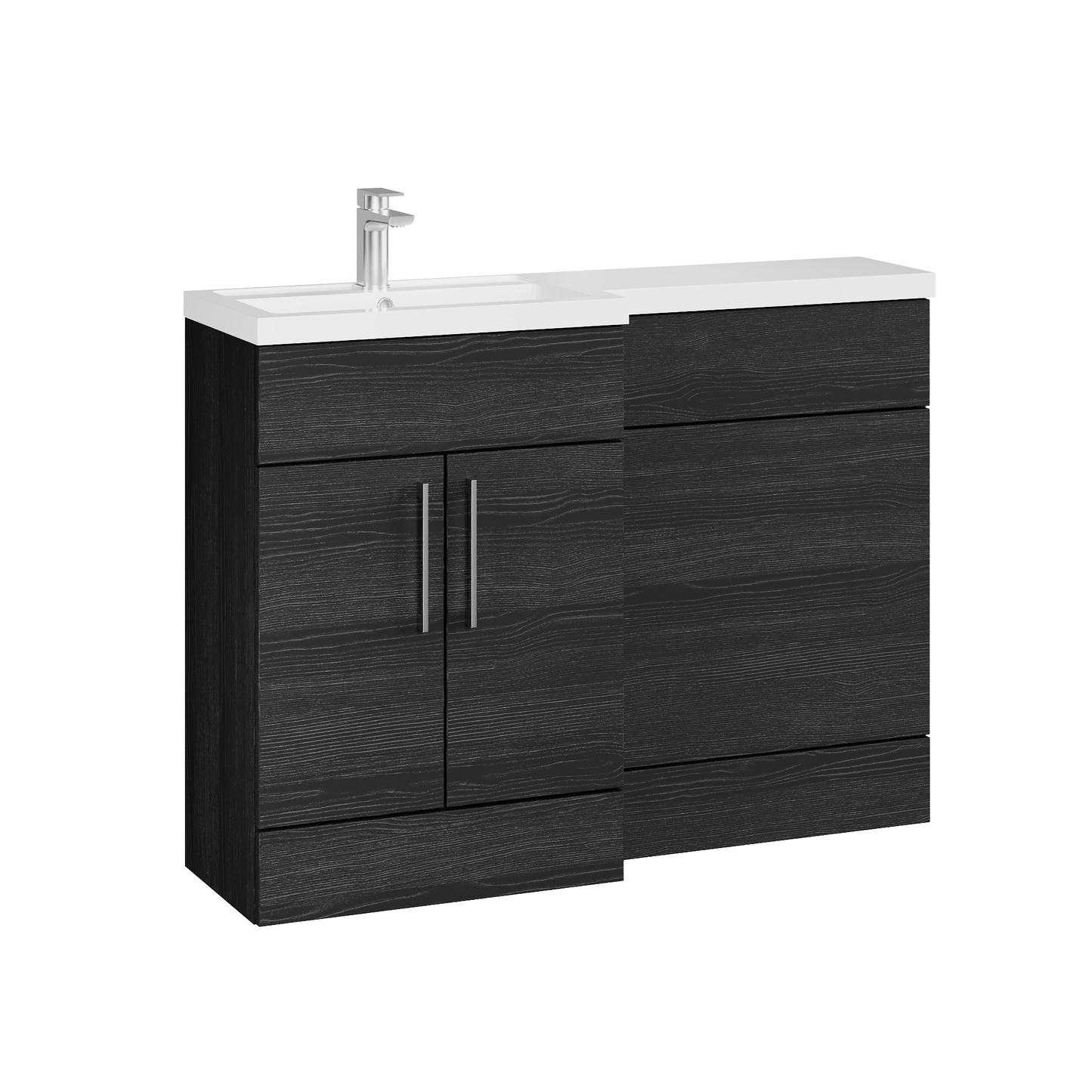 Fairford Union Black Woodgrain 1200mm L Shape Left Hand Combination Pack