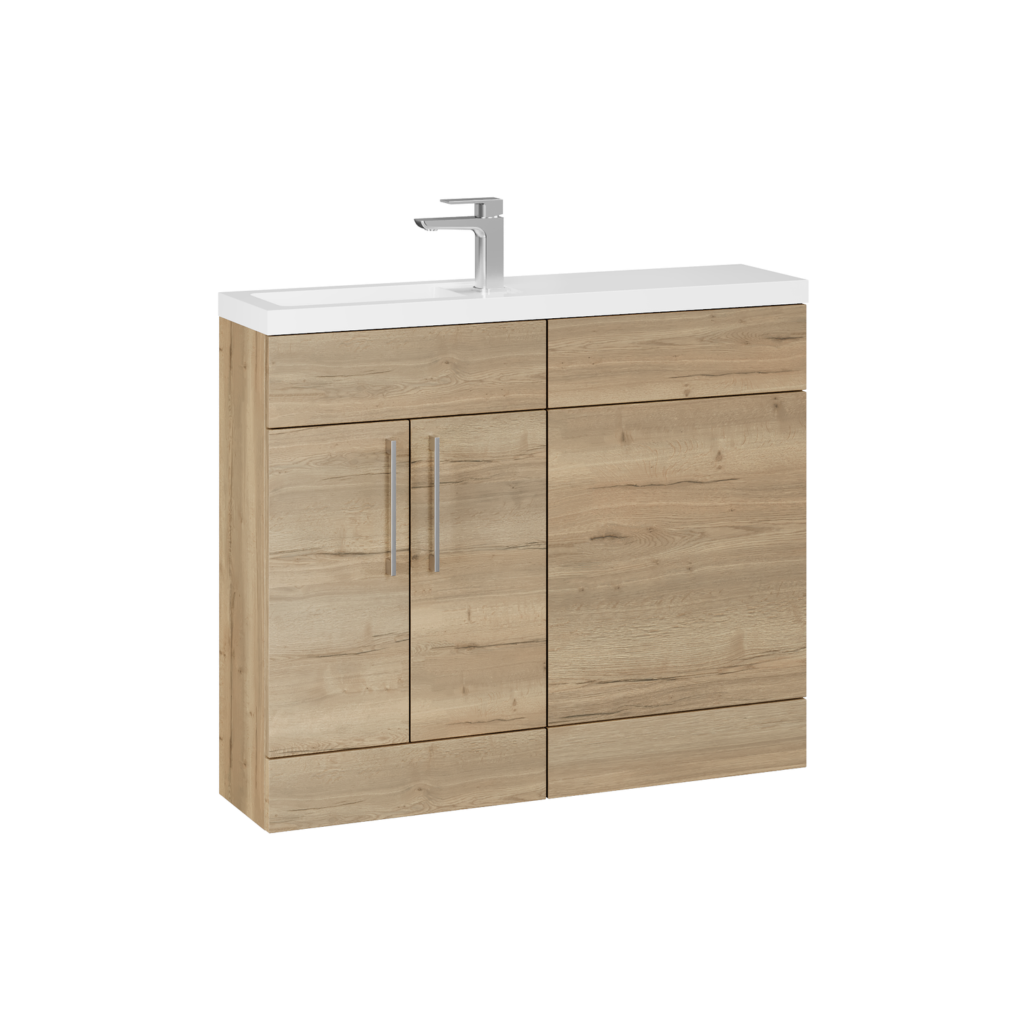 Fairford Union Style Slab Dark Oak 1000mm Slimline Combination Pack
