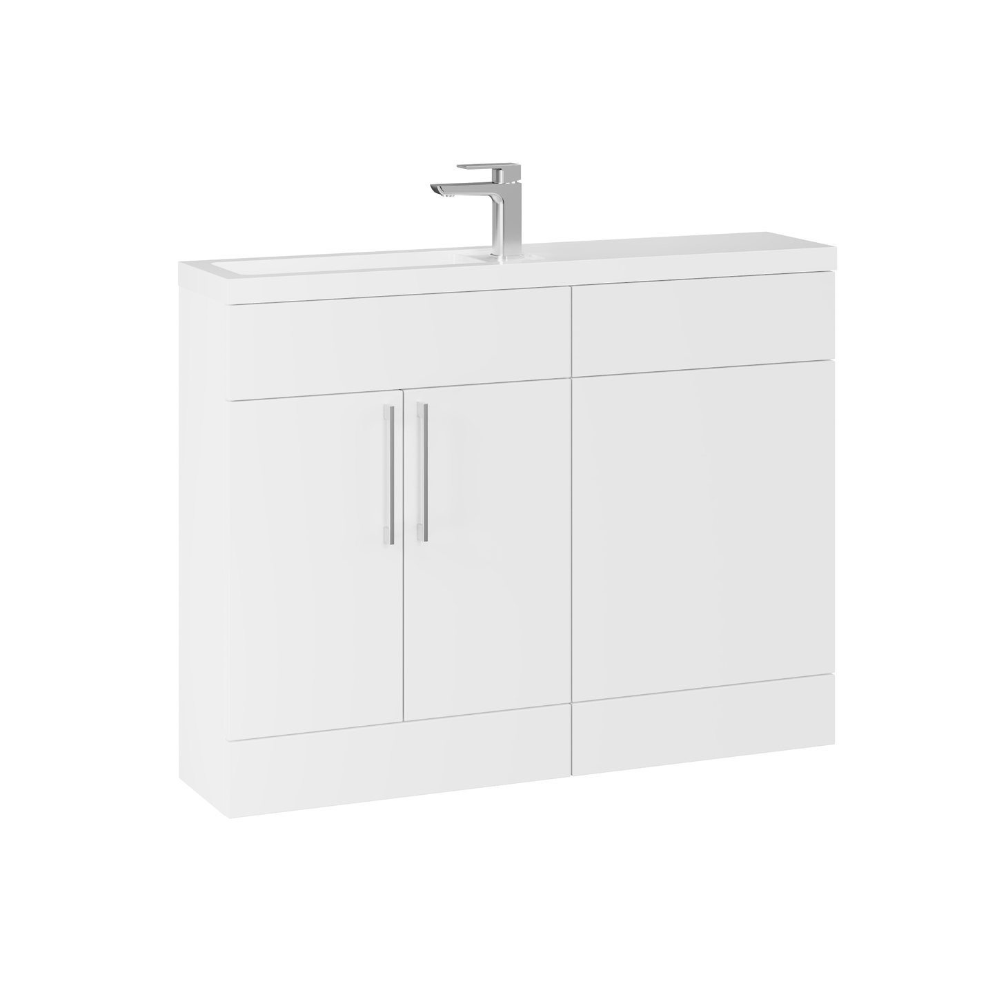 Fairford Union Style Slab Matt White 1100mm Slimline Combination Pack