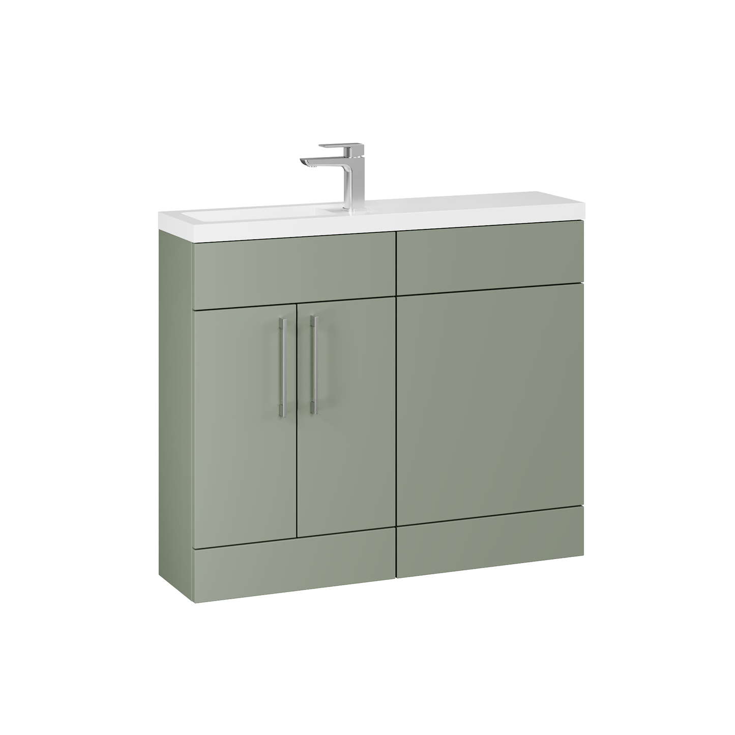 Fairford Union Style Slab Matt Lux Green 1000mm Slimline Combination Pack