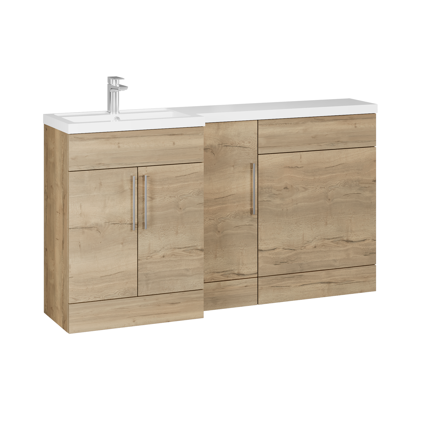 Fairford Union Style Slab Dark Oak 1500mm L Shape Left Hand Combination Pack