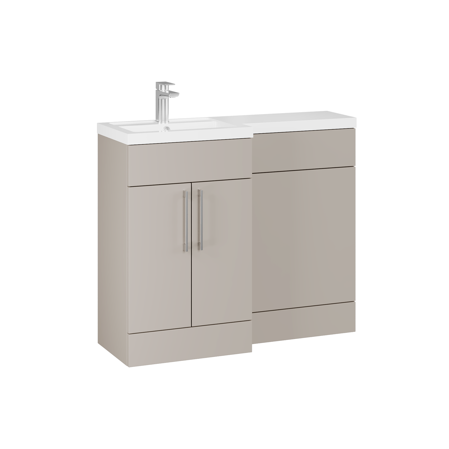 Fairford Union Style Slab Matt Stone Grey 1000mm L Shape Left Hand Combination Pack