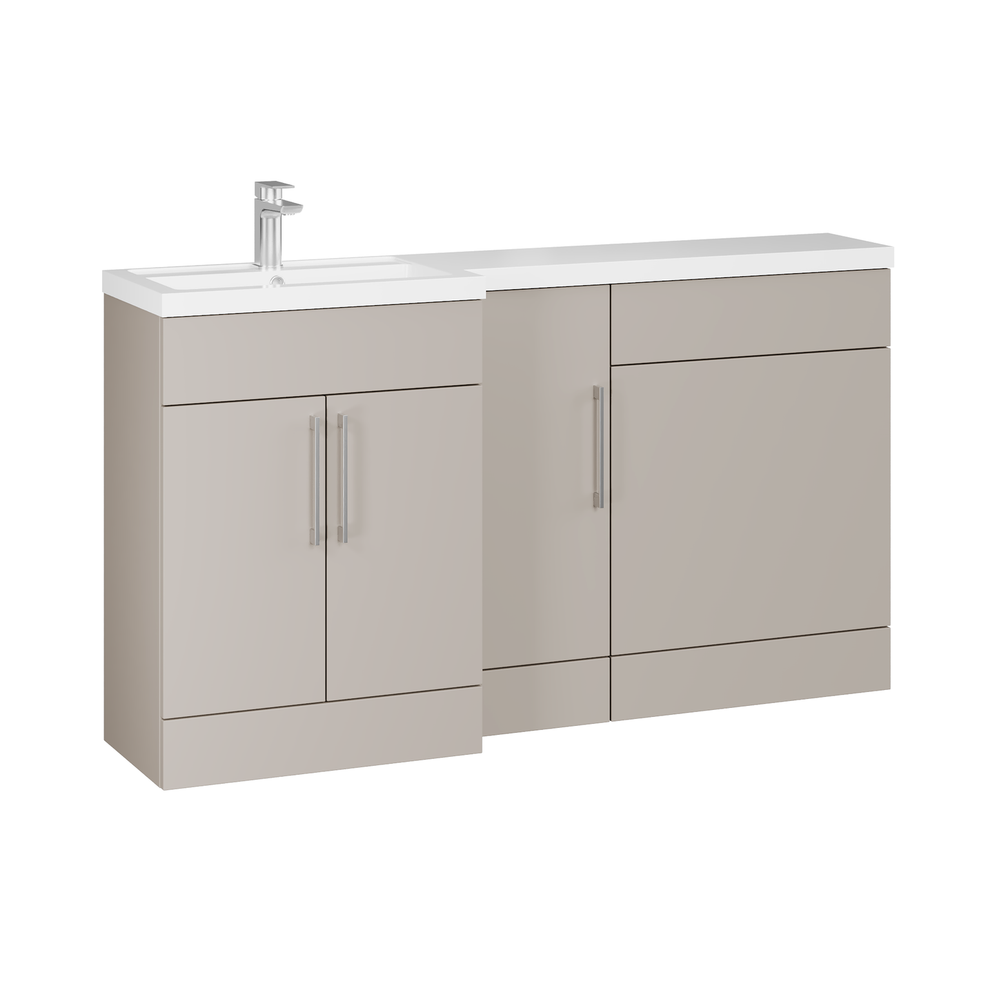 Fairford Union Style Slab Matt Stone Grey 1500mm L Shape Left Hand Combination Pack