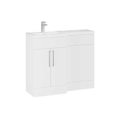 Fairford Union Style Slab Matt White 1000mm L Shape Left Hand Combination Pack