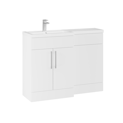 Fairford Union Style Slab Matt White 1100mm L Shape Left Hand Combination Pack