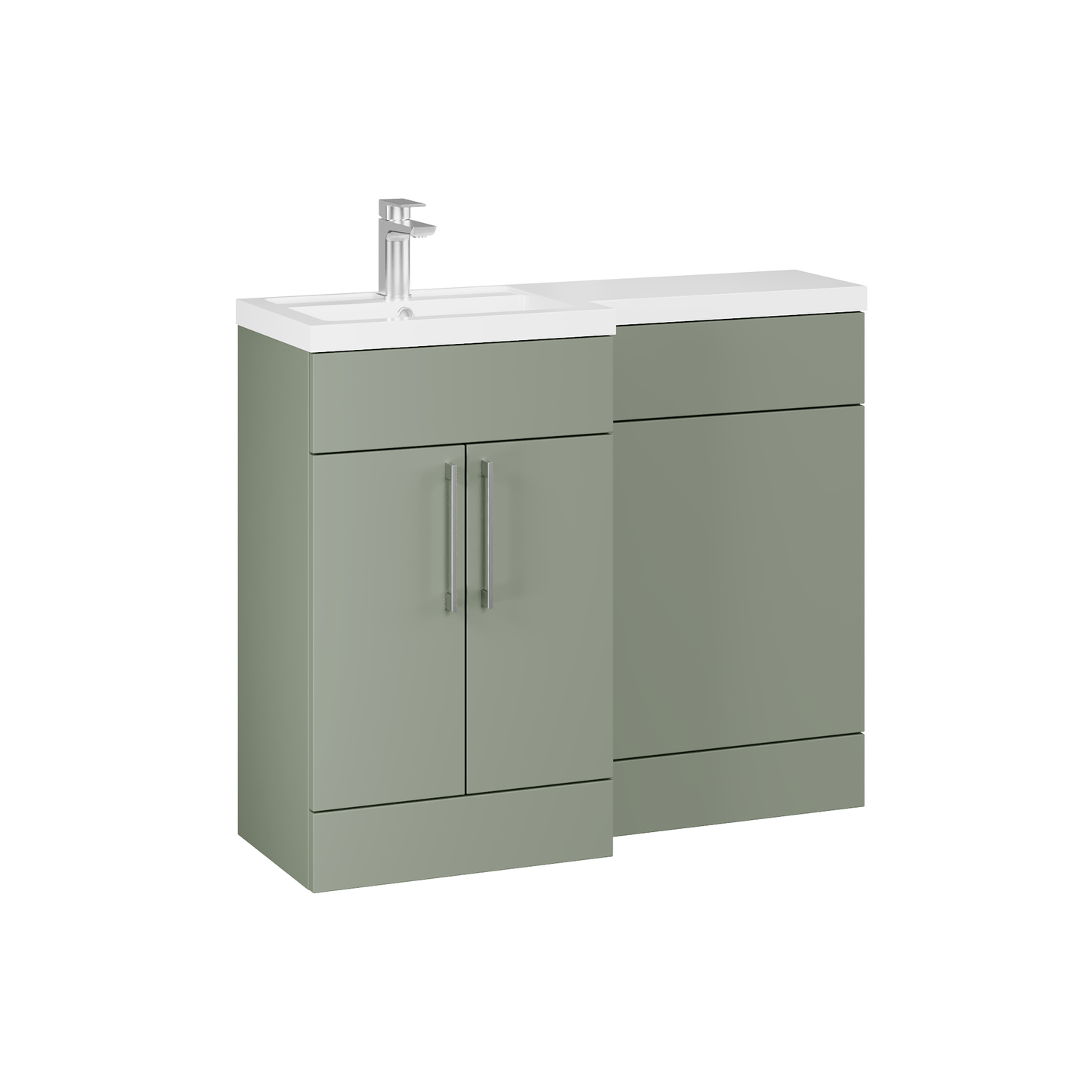 Fairford Union Style Slab Matt Lux Green 1000mm L Shape Left Hand Combination Pack